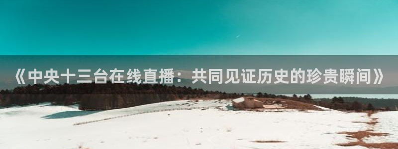 鲸鱼直播(体育直播)：《中央十三台在线直播：共同见证历史的珍贵瞬间》